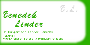 benedek linder business card